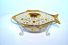 "GOLDENE FISCH" Casserole Bräter Schmortopf Topf 2L. auf Warmhalteplatte GELA24