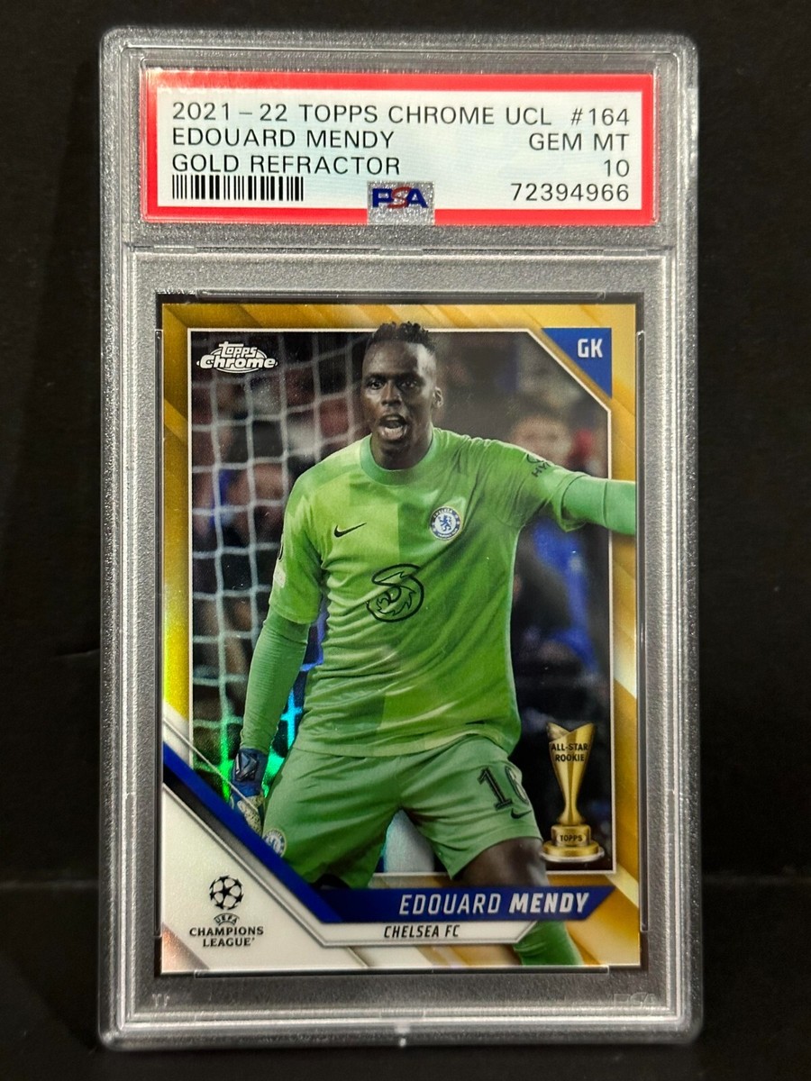 Topps Chrome UEFAチャンピオンズリーグ公式サッカーカード 2021-22 Topps Chrome UCL #164 Edouard Mendy Gold Jersey #16/50 PSA