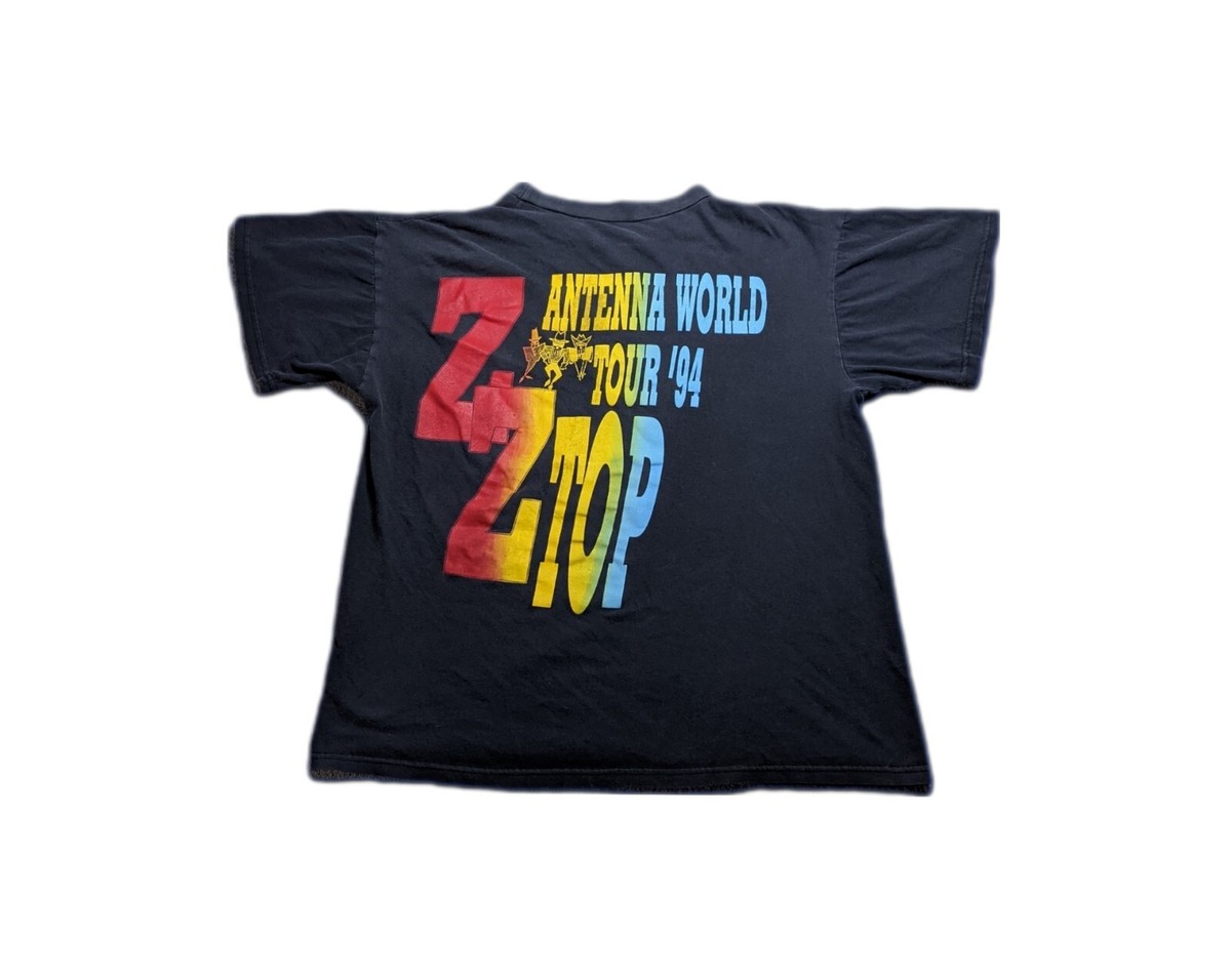 Vintage ZZ Top 1994 Antenna World Tour T-Shirt Size Large 90s Rock 