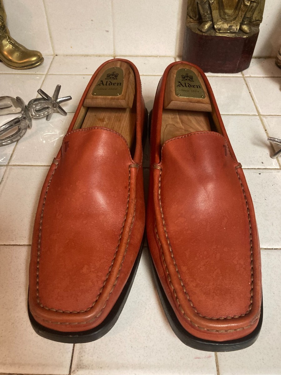 100% AUTH Tod\'s Red Canvas Driving Loafers with Tan Laces Tod main image 2