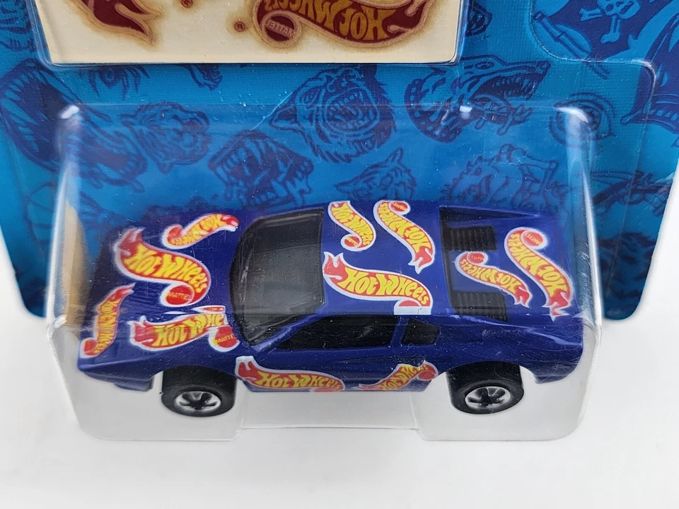 1992 年美泰风火轮压铸汽车纹身机蓝色 #3494 法拉利? 全新 — 第 2/4 张图片