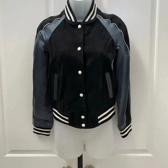 All saints shop black bomber