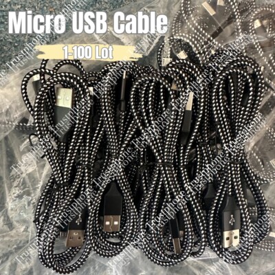 Bulk Lot 3/6/10FT Micro USB Fast Charger Cable For Samsung LG Charging Data Cord