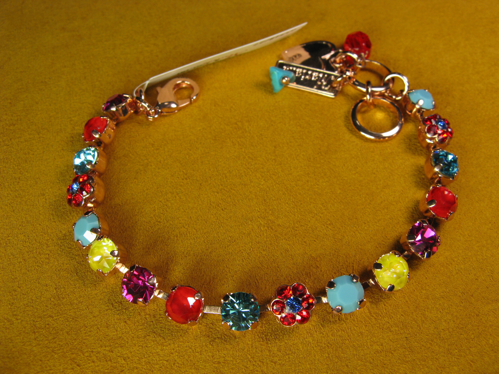 MARIANA BRACELET SWAROVSKI CRYSTALS MULTI COLOR TENNIS RED YELLOW Gift Christmas