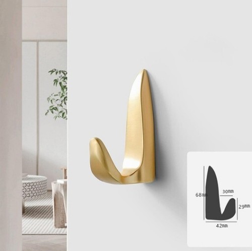 moisture Wall Hook Pack of 2 Coat Rack Metal Wall Hooks Gold Decorative Hooks - Picture 2 of 5