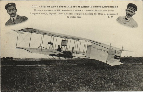 PC AVIATION, BIPLAN DES FRÉRES BONNET-LABRANCHE, Vintage Postcard (b38151)