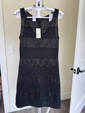 NWT Express Black Polka Dot Dress Size XS Loose Fit Above Knee Summer Day/Night