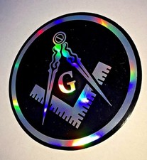Masonic Decal 3.5" Logo FreeMason Car Black Freemasonry Sticker 3d feel