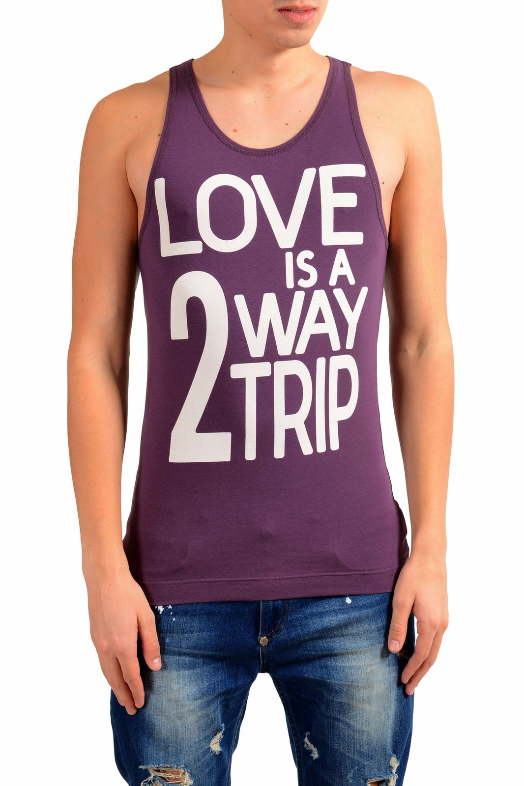 Мужская фиолетовая майка Dolce - Gabbana D-G с графическим принтом Размер 2XS XS S M L 10190₽