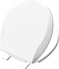 Round Soft Close Toilet Seat 16.5', Quiet No Slam, Easy Clean, White Plastic