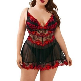 Plus Size Womens Sexy Lace Lingerie Nightdress Babydoll Underwear Nightwear US