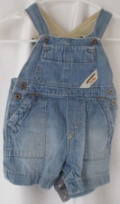 OSHKOSH GENUINE BABY LIGHT BLUE COTTON DENIM OVERALL - 6 MONTHS