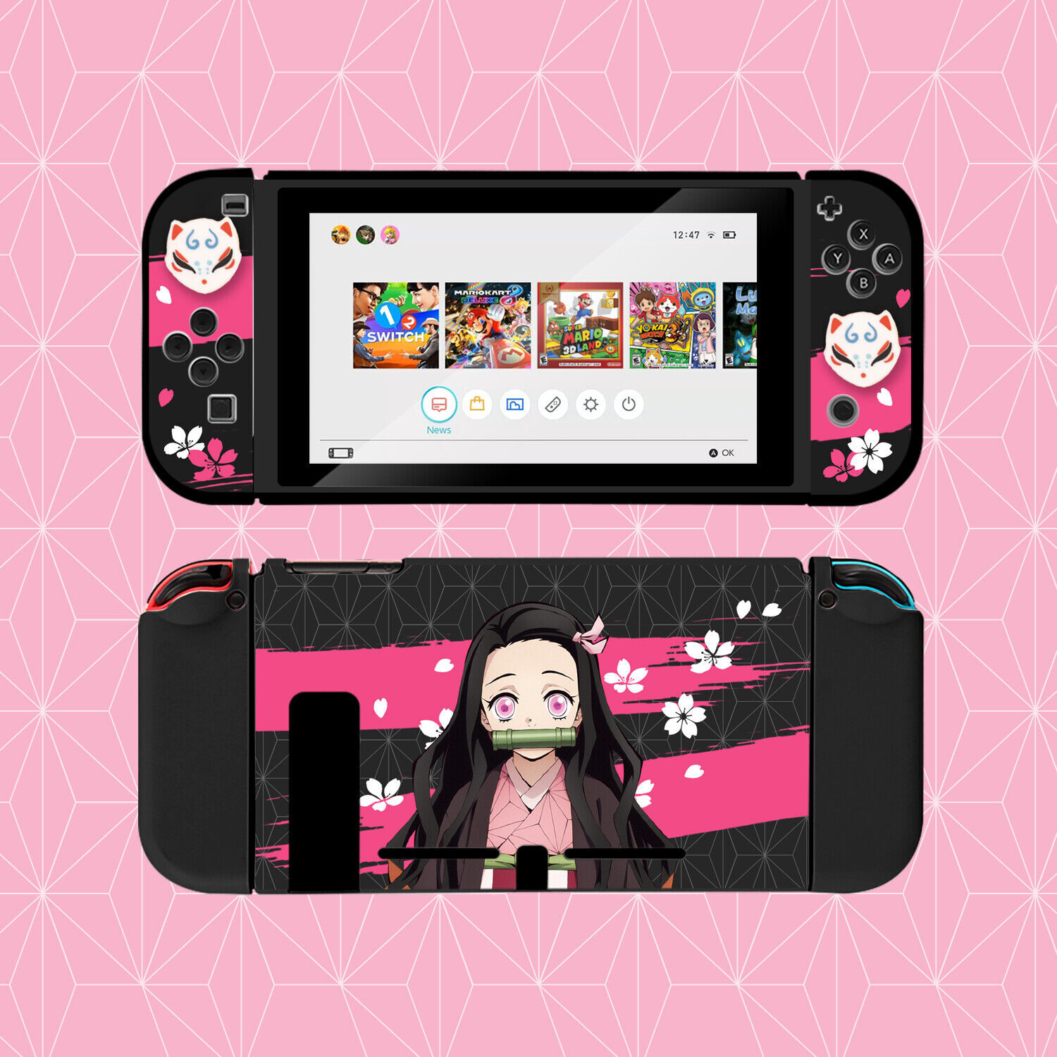 Demon Slayer Nintendo Switch OLED Case Cover Nezuko Shell For Joycon Controller