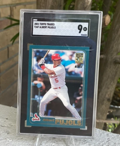 2001 TOPPS TRADED ALBERT PUJOLS ROOKIE RC #T247 SGC GRADED *9* MINT CARD