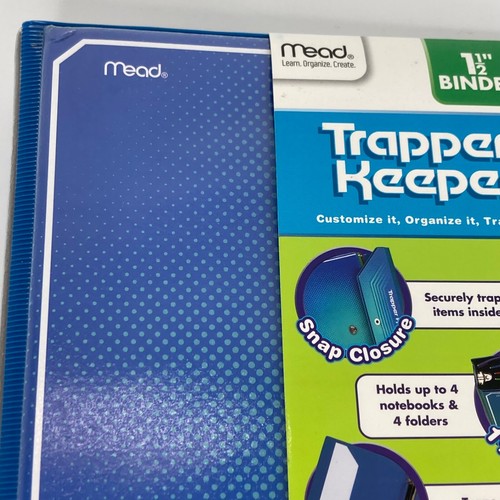 Carpeta de 3 anillos Mead Trapper Keeper azul 1,5" bolsillo tipo folio 2013 estilo retro - Imagen 3 de 9