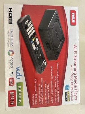 RCA Wi-Fi Streaming Media Player With 1080 HDMI Output Model DSB876WU-BK
