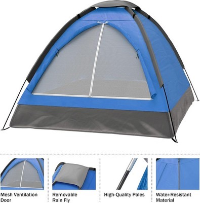 Lightweight Two Person Dome-Style Tent w/ Vent Window & Interior
