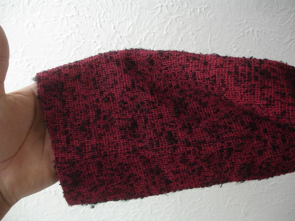 Mujer S De Colección 1920 Años 30 Rojo Negro Nubby Tweed Traje Chaqueta Blazer Abrigo Deportivo Foto 4 de 4