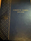 Whitman Barber Dime Album 9412 Partially Filled 1892-1916 Silver 25 Coins
