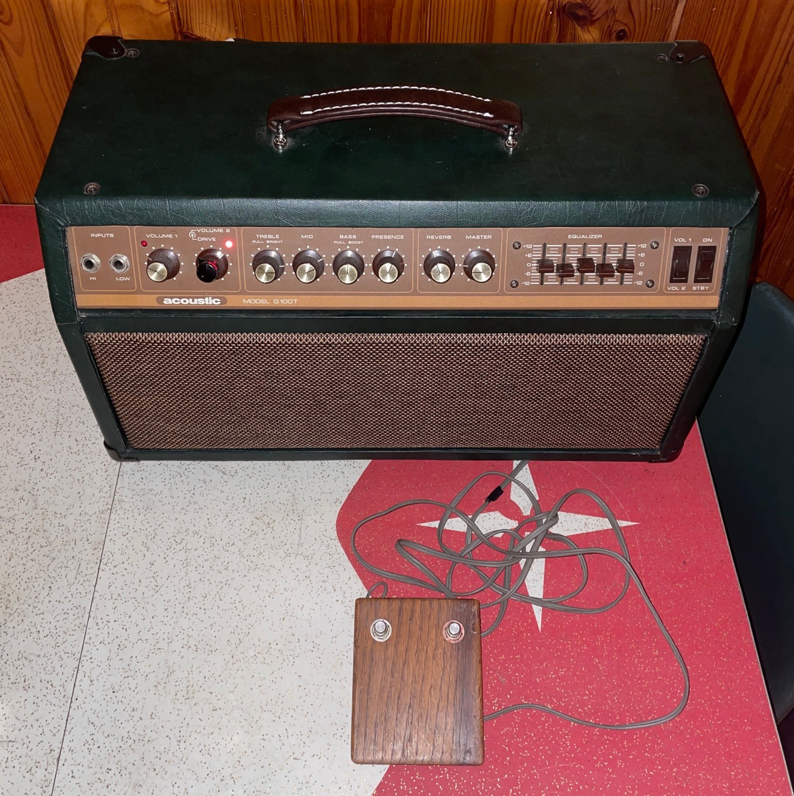 RARE Vintage Acoustic G100T Tube Guitar Amplifier Head! w /  Reverb & 5-band EQ