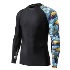 Men's Splice UV Sun Protection UPF 50 Skins Rash Guard Long Sleeves