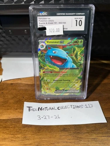 Venusaur ex 003/165 Scarlet & Violet 151 CGC 10 Double Rare Holo Pokémon