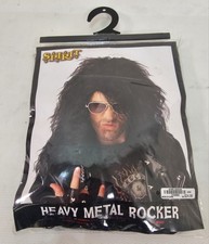 Heavy Metal Rocker Black Costume Wig Spirit Halloween 80'S Cosplay NEW