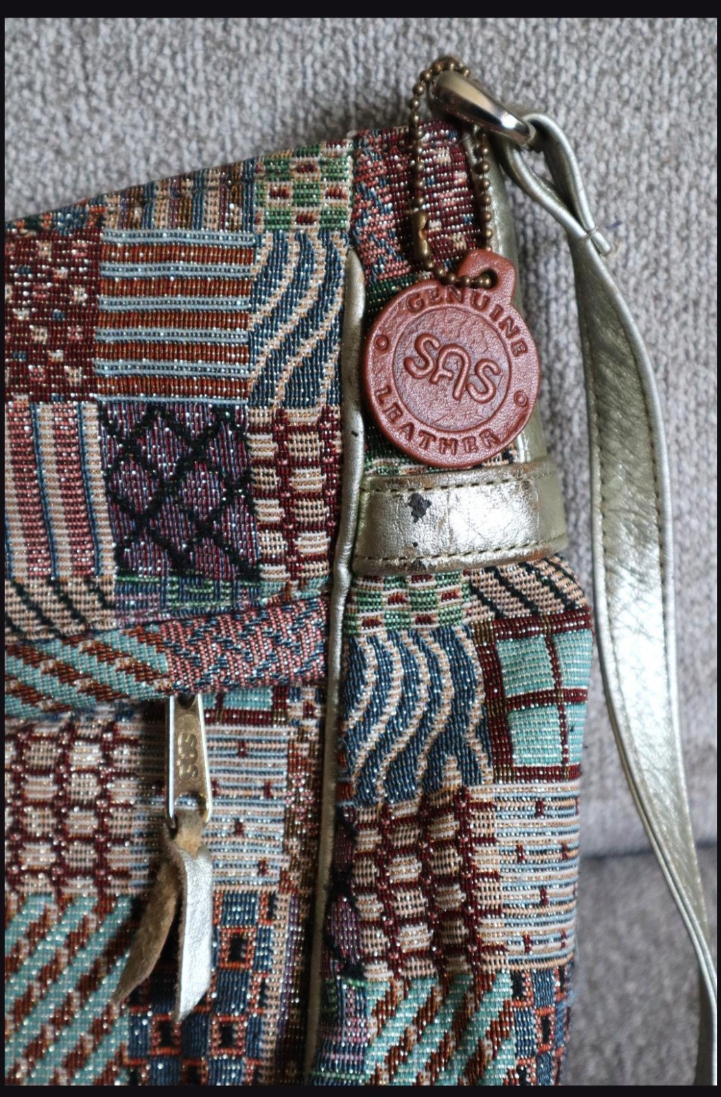 SAS Patchwork Multicolor Shoulder Bag with Metall… - image 2