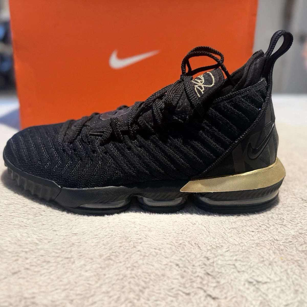 Nike LeBron 16 Black Metallic Gold | eBay