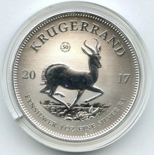 2017 South Africa Krugerrand 999 Fine Silver 1 oz Coin 50th Anniversary - Q608 115.84 per troy oz