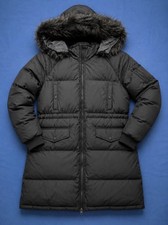Women  s Black Long Puffer Coat Faux Fur Hood Winter Parka Jacket XL XXL