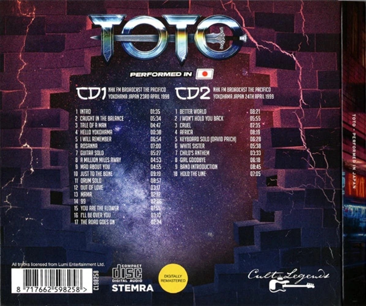 TOTO Performed in Japan 1999 2 CD Set NEW
