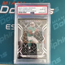 2020 Panini Obsidian Tua Tagovailoa Electric Etch Purple Rookie #103 /100 PSA 10