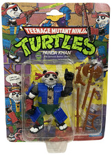 Teenage Mutant Ninja Turtles Panda Khan 1990 Figure New w Stain on Card READ