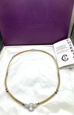 Philippe Charriol 18K White Gold & Stainless Steel Diamond Circle Necklace