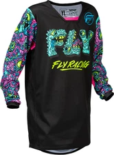 Fly Racing Kinetic Jersey Youth Large Black MX ATV Dirt Bike BMX MTB Kids YL