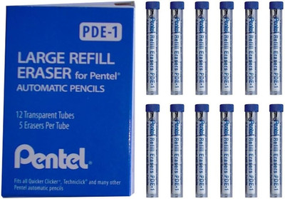 Refill Eraser for AL, Ax and PD Series Pencils 5 Pcs/Tube, Box of 12 (PDE-1)