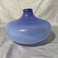 RARE Mid Century Seguso Vetri d'Arte Murano Glass Vase Blue Speckled / Mottled
