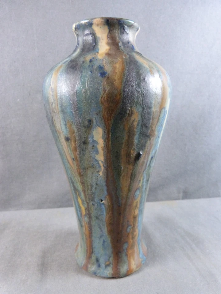 Vase Art Nouveau en grès flammé, pièce d'atelier, Pierrefonds ou Saint-Amand ? - Photo 4/4