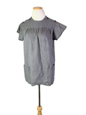 Vintage Homemade Plaid Top Button Shoulders Pockets