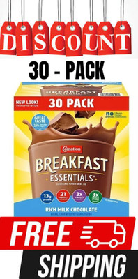 Carnation Breakfast Essentials Nutritional Powder Drink Mix, Chocolate 30 Ct