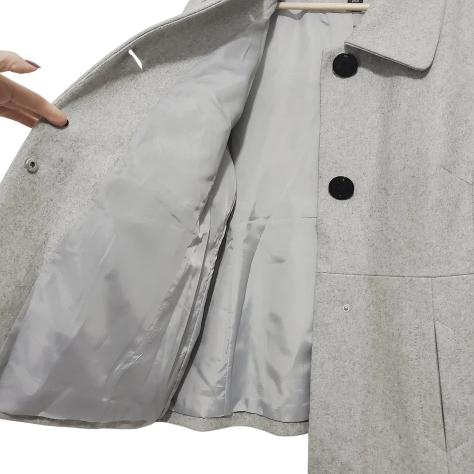 Babydoll Apostrophe Talla XL Mezcla Lana Ajuste Chaquetón Mangas 7/8 Bolsillos Forrados Foto 4 de 4