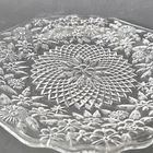 Vintage Indiana Glass Pineapple Floral Clear Depression Pressed Salad Plate 8.5"