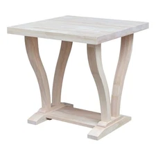 LaCasa Solid Wood End Table - Unfinished