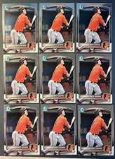 Lot of (9) Nate George 2025 Bowman Draft Chrome Rookie RC Orioles