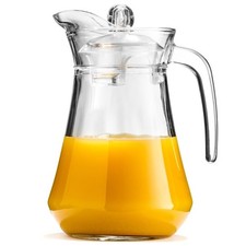 Glaskrug f&uuml;r Getr&auml;nke, Wasser, Saft, Limonade, mit Deckel, 1,4l