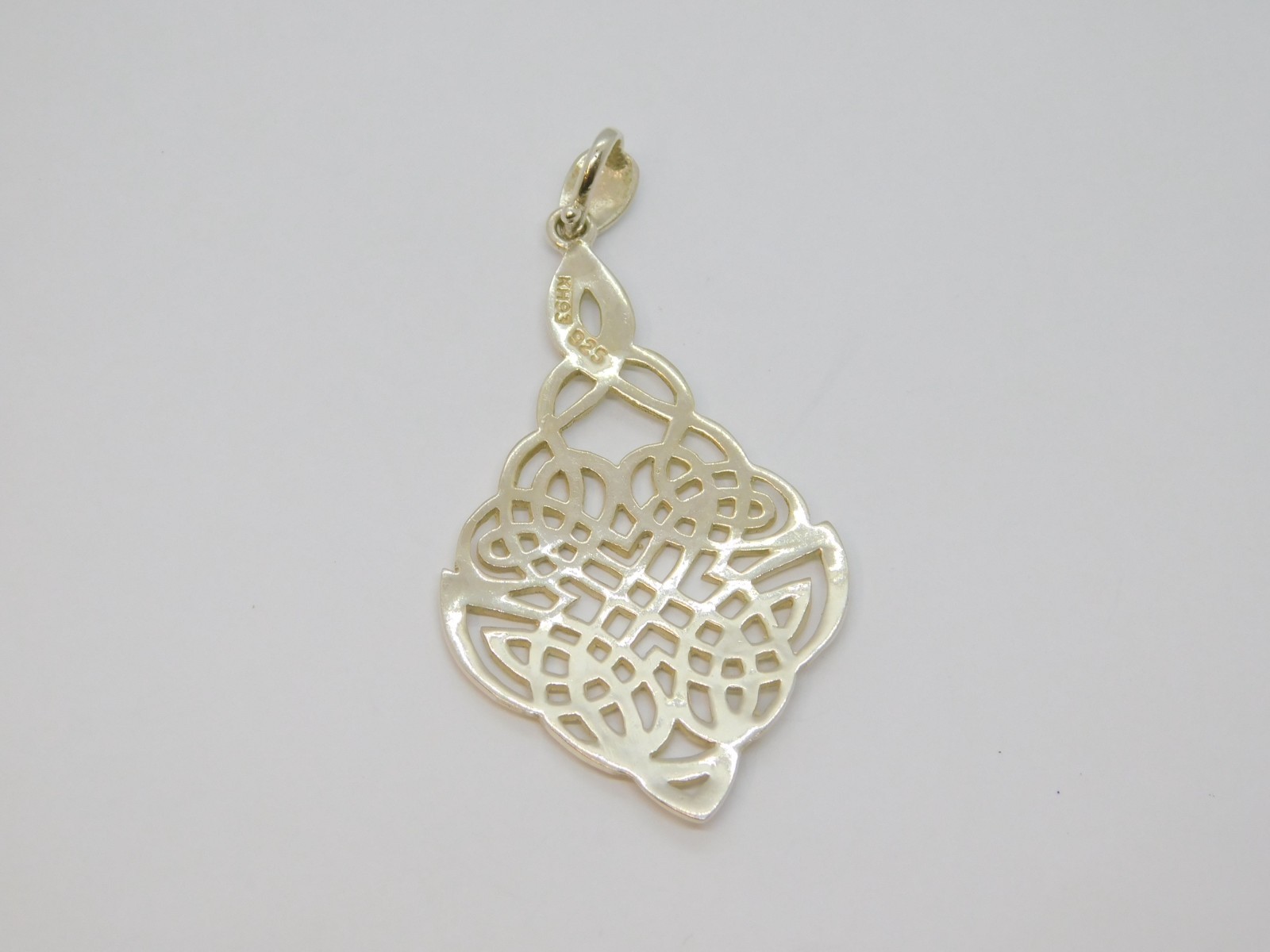 Sterling Silver Celtic Style Patterned Leaf Shape… - image 5