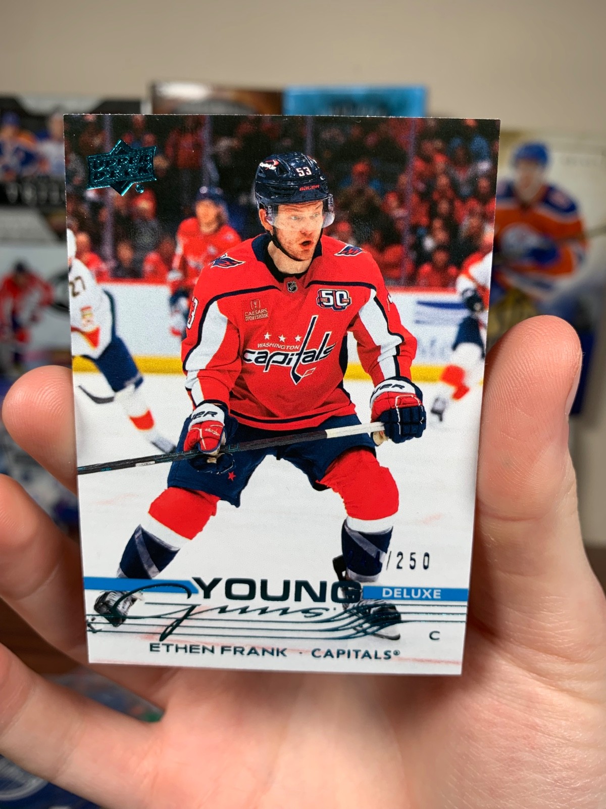 Ethen Frank 2025-26 Upper Deck Series 1 Young Guns Deluxe /250 Rookie #240