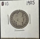 1905 Barber Quarter Circulated Liberty Head 90% Silver U.S. Coin