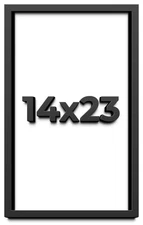14x23 Shadow Box Frame Black | 1 inches Deep Real Wood Contemporary Shadowbox Di